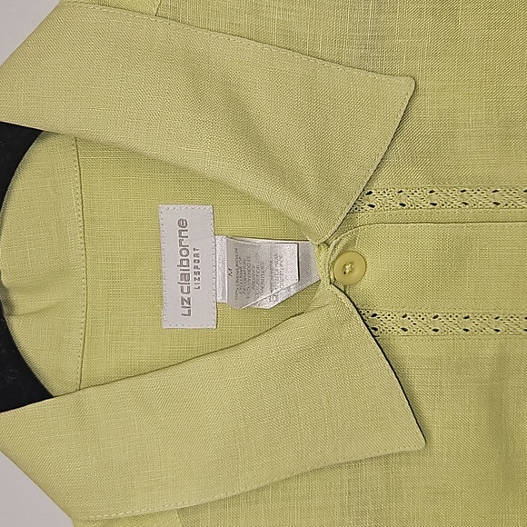 Liz Claiborne Lizsport 100% Linen Button Down Blouse - Picture 4 of 9